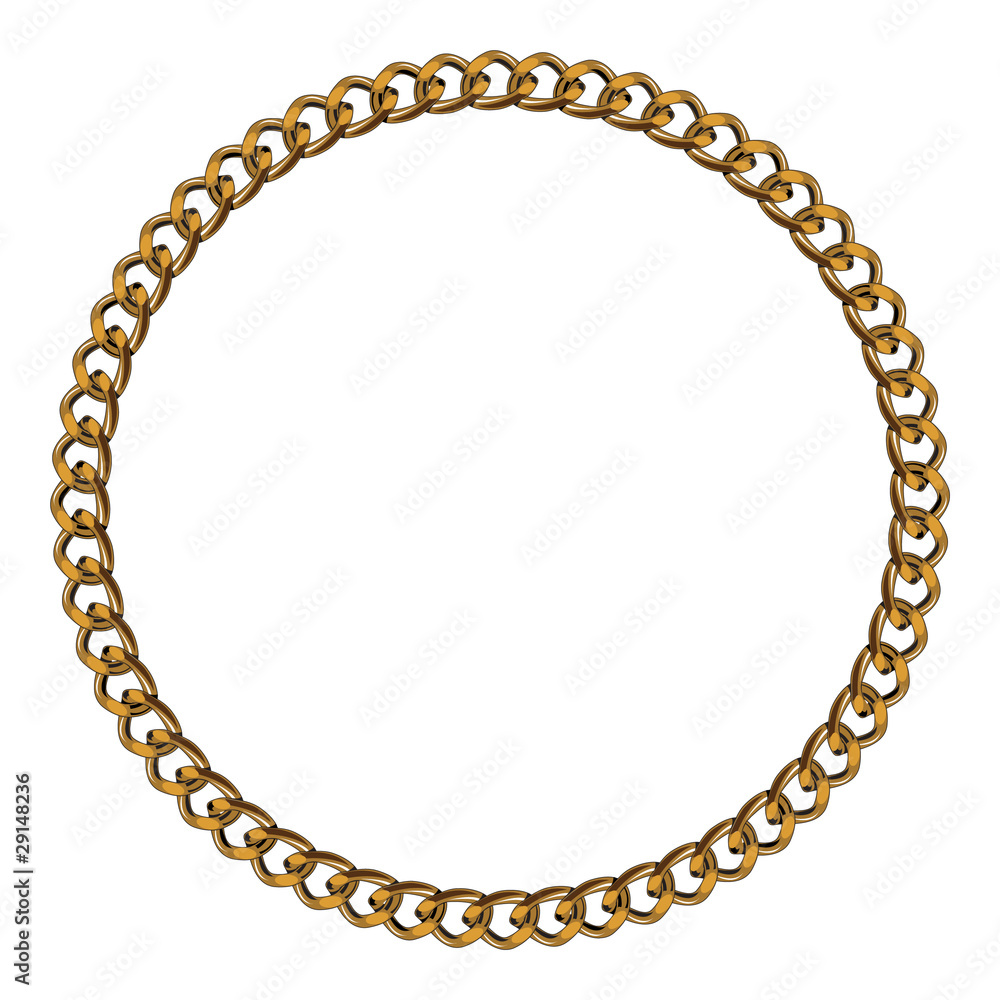 Obraz premium Like Golden Chain Isolated Alphabet Circular Frame
