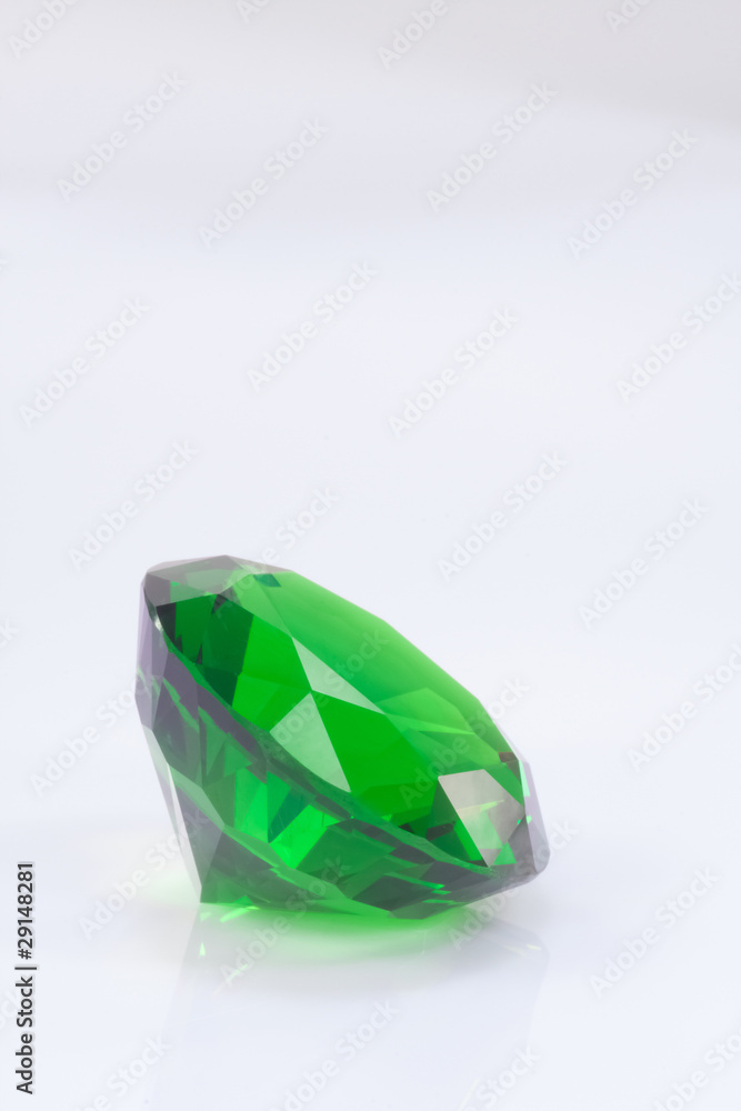 Fototapeta premium emerald on white
