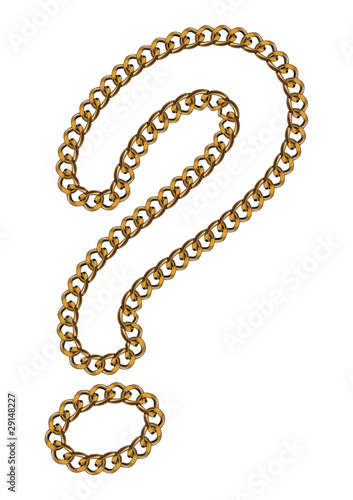 Like Golden Chain Isolated Alphabet Question Mark