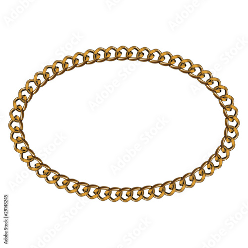 Like Golden Chain Isolated Alphabet Elliptical Frame
