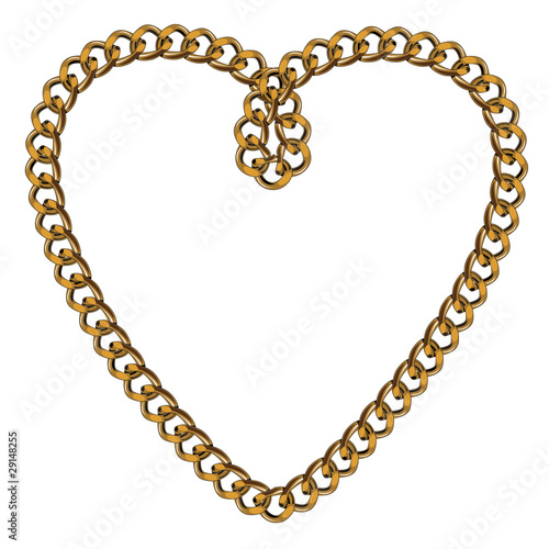 Like Golden Chain Isolated Alphabet Symbol Heart