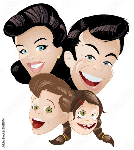 familie cartoon glücklich generation