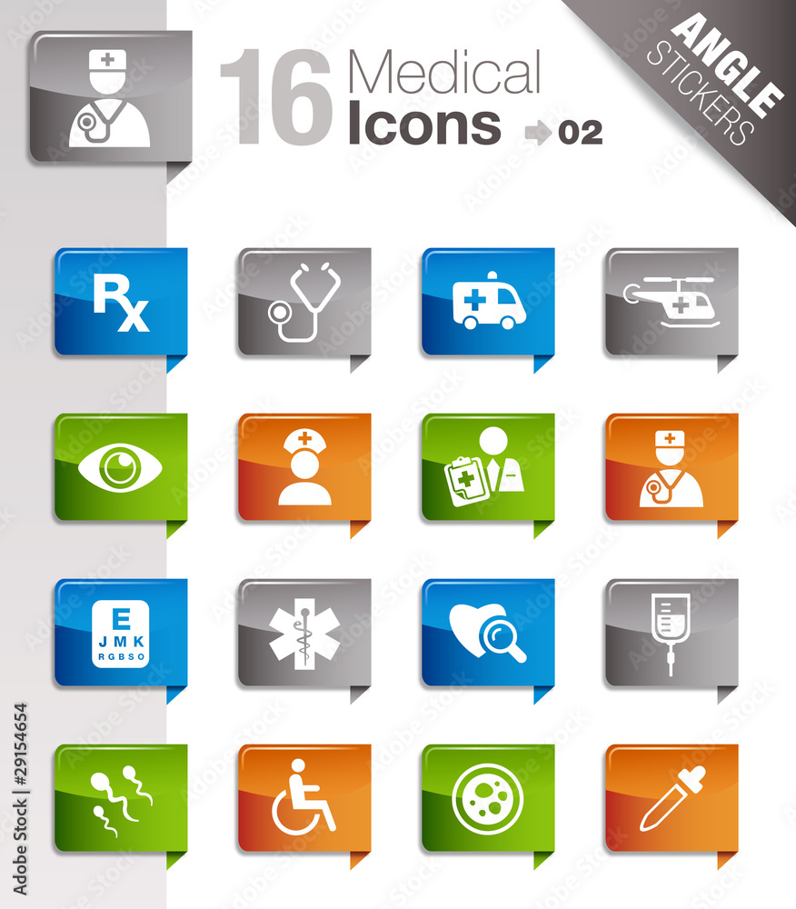 Angle Stickers - medical icons 02 Angle Stickers - medical icons 02