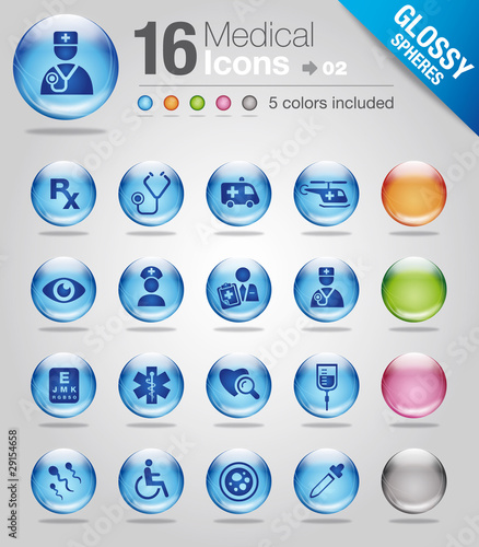 Glossy spheres - medical icons 02