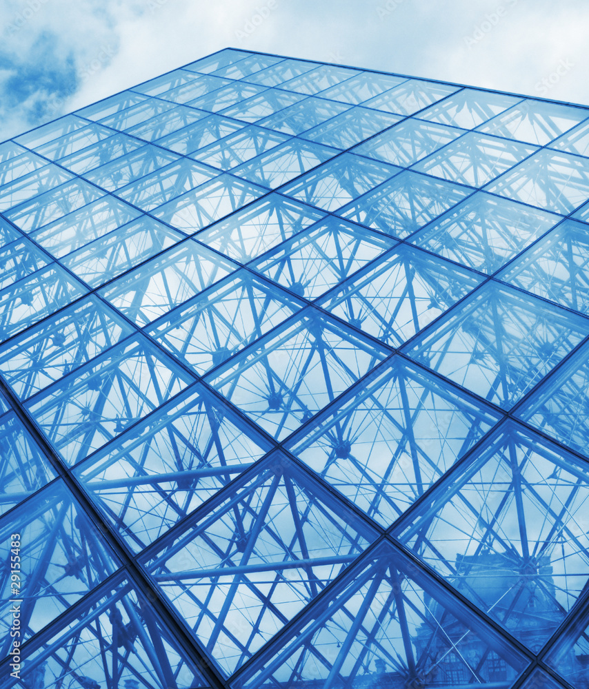 Modern blue glass building