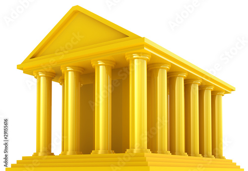 Golden Financial building isolated on white