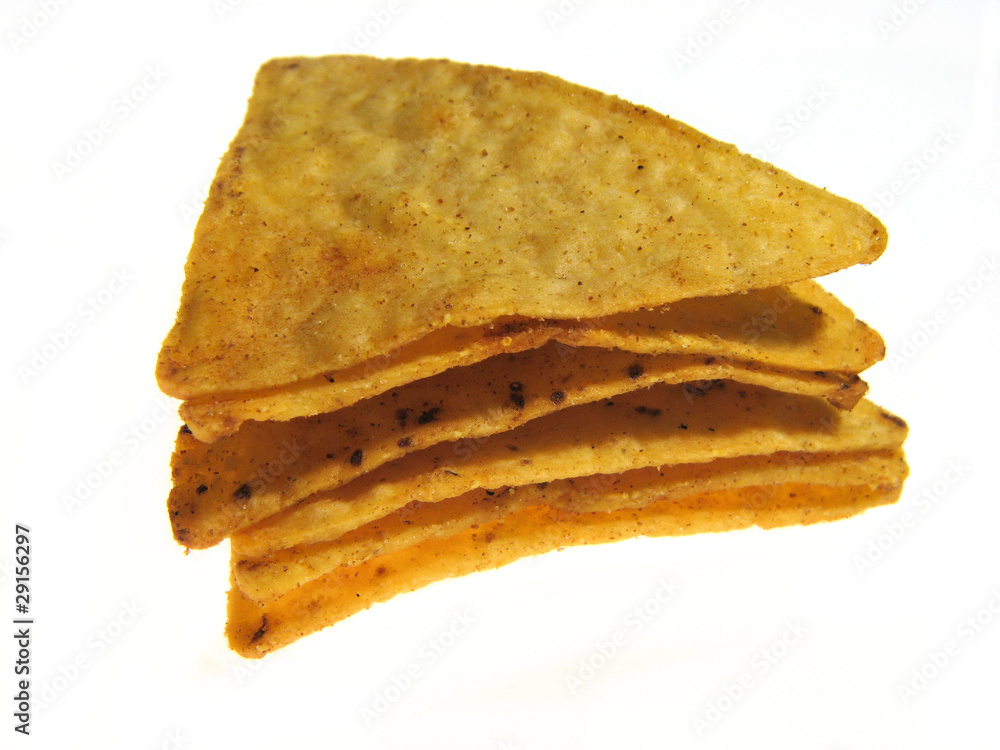 Mexican nachos isolated on a white background Mexican nachos isolated on a white background