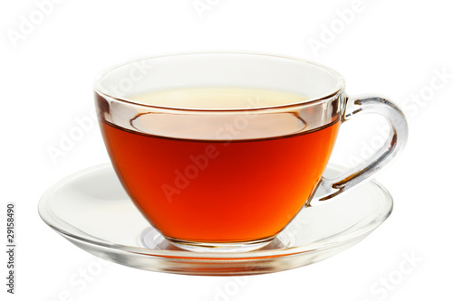 cup with tea isolated on a white background.