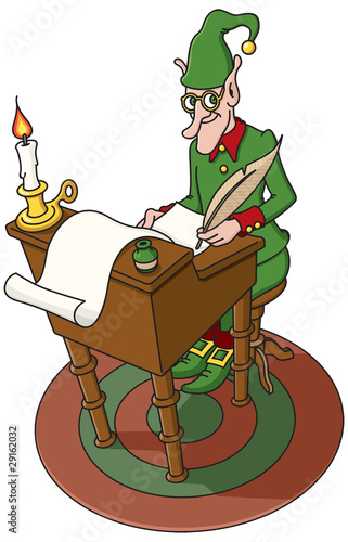 Christmas Elf with naughty or nice list