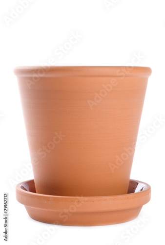 Terracotta Flower Pot Isolated on White