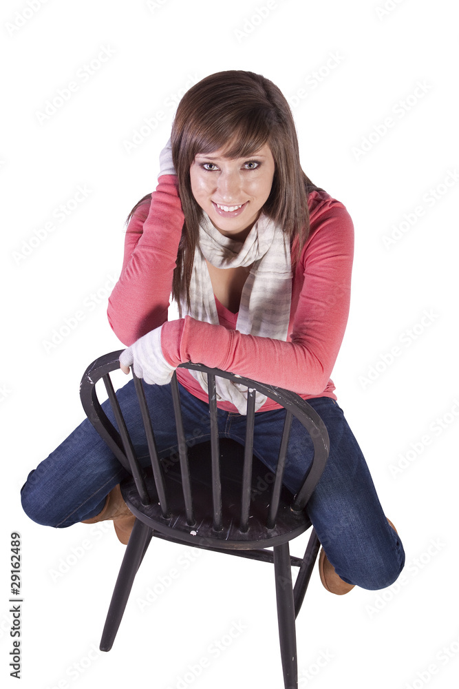 Fototapeta premium Artistic Image of a Woman Sitting on a Chair