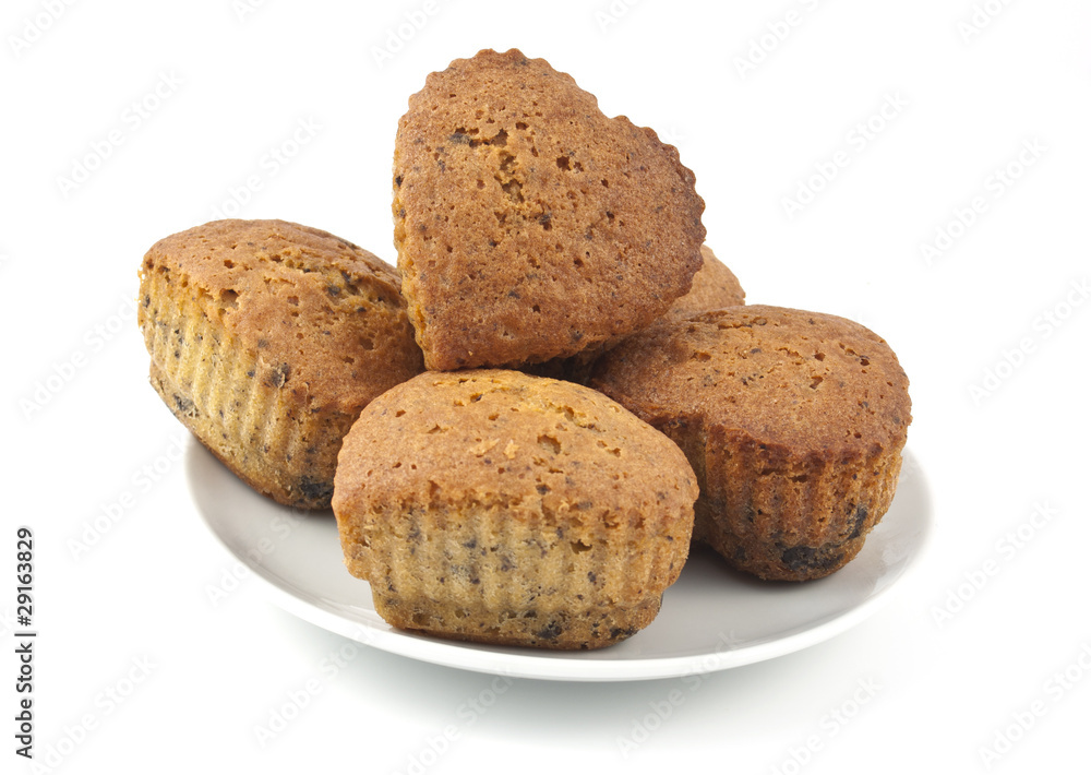 Muffins with chocolate in a heart Muffins with chocolate in a heart