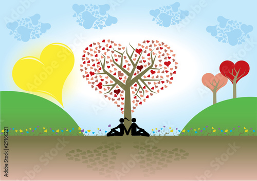 Albero amore cuore