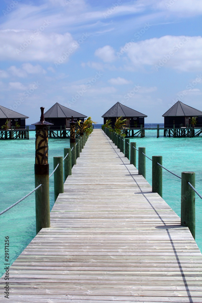 ponton et bungalow, Maldives