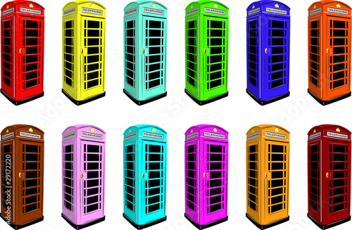 Cabine telefoniche inglesi colorate