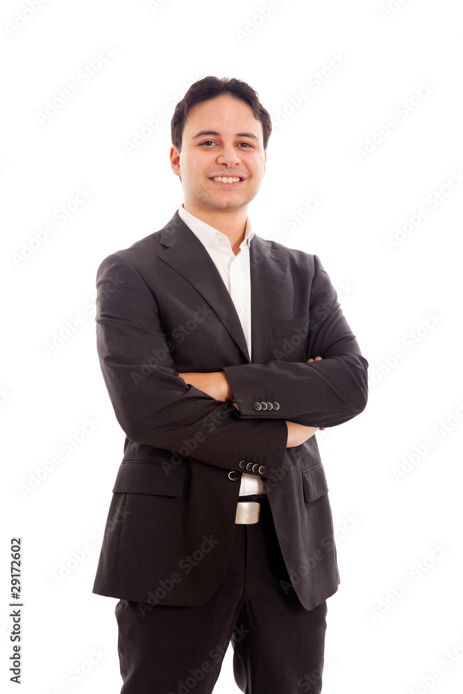Smiling handsome businessman. Isolated over white background Smiling handsome businessman. Isolated over white background
