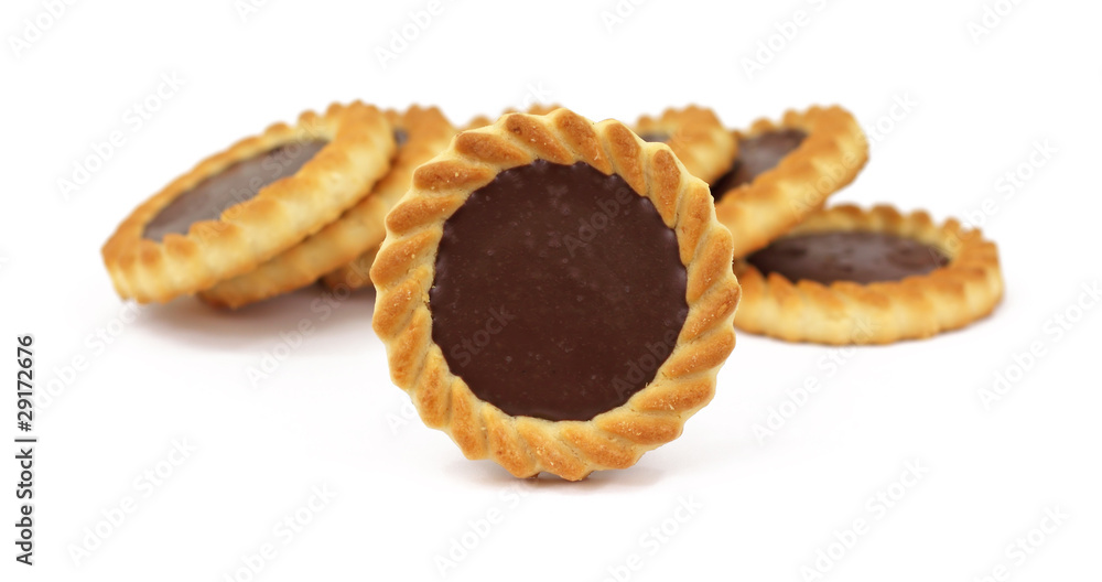 Group of chocolate filled tarts