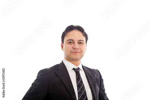 Confident businessman isolated on white background