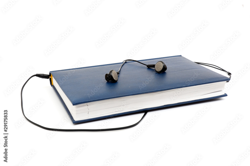 headphones and books