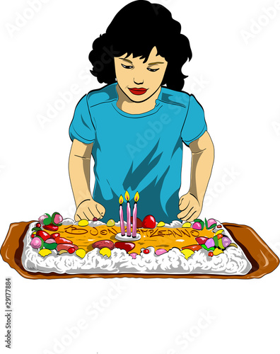 torta, bambina che spegne le candeline