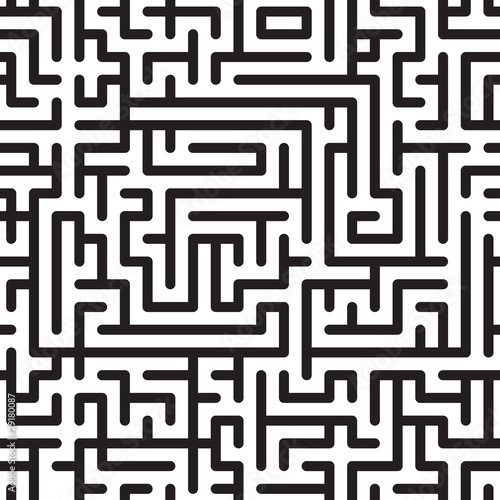 Black-and-white abstract background with complex maze