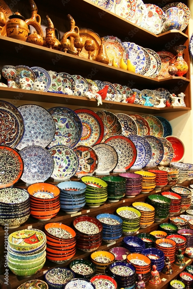 Colorful Ceramics From Spice Bazaar,Istanbul,Turkey