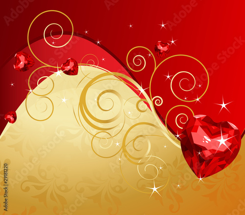 Bild auf Leinwand Golden Valentine's Day background