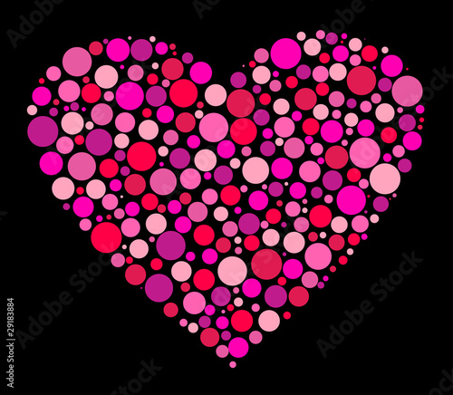 heart made from pink circles