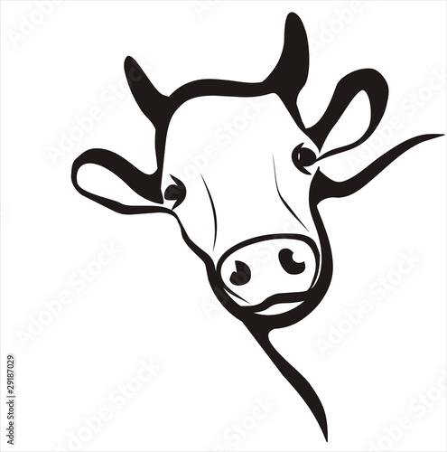 cow icon in simple black lines