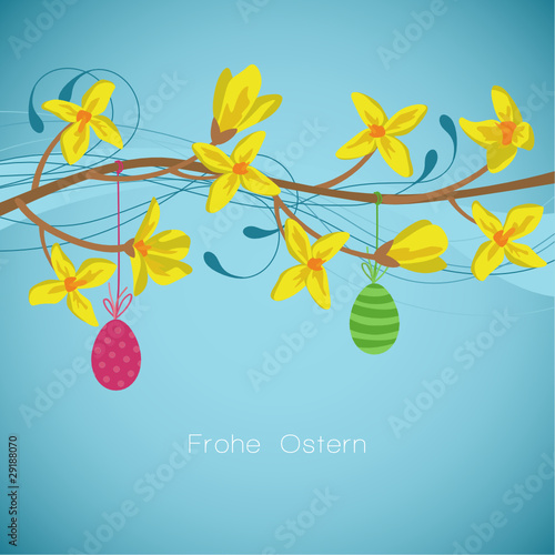 Frohe Ostern, blau
