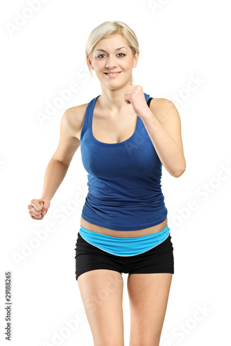 Female runner running