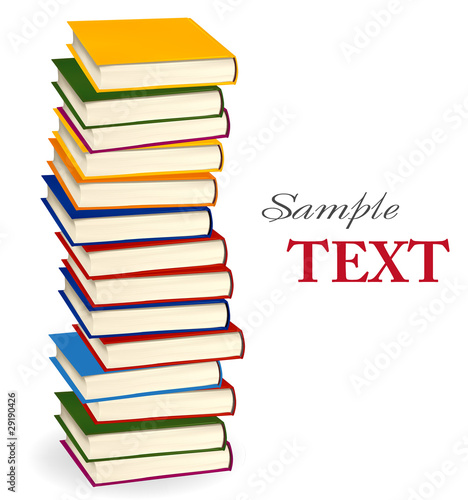 Stack of colorful books. Vector illustration.