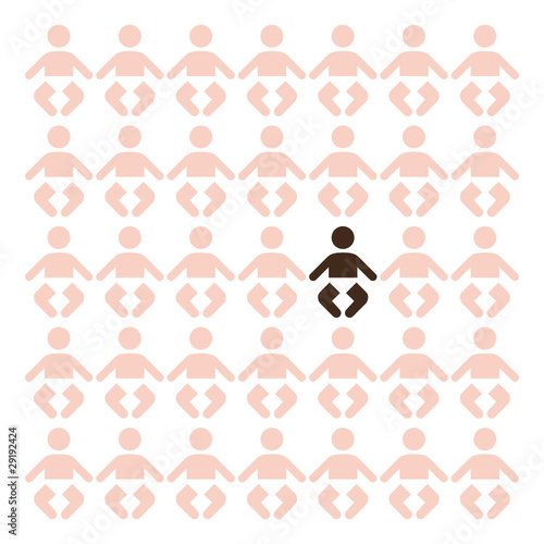 Racisme différence ethnie couleur peau race civilisation bébé
