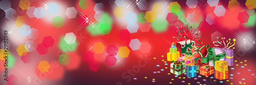 gift boxes on a neon background