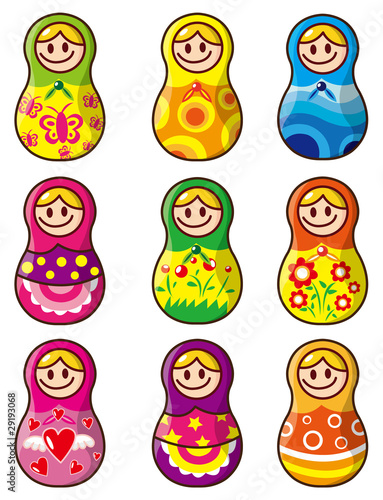 cartoon Russian Doll icon