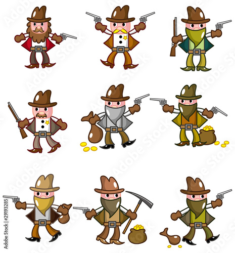 cartoon wild west cowboy icon