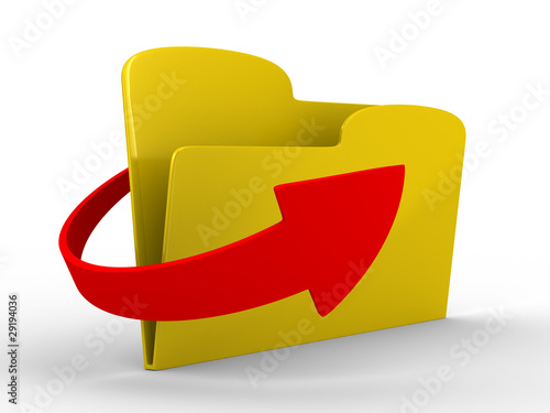 Yellow computer folder on w...