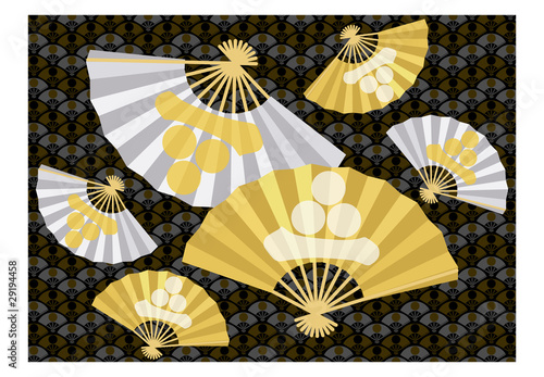 family coat of arms folding fan