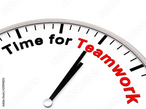 Time for Teamwork on a clock