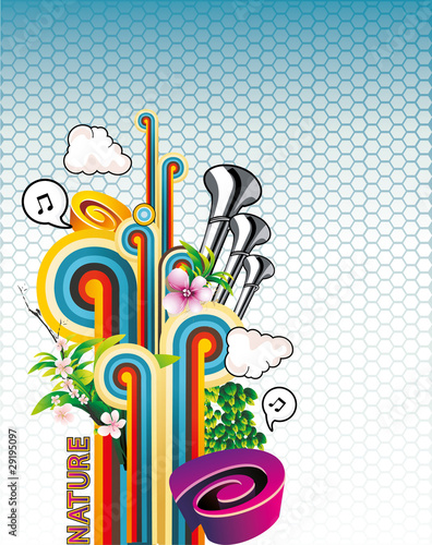 composicion de fantasia en vector