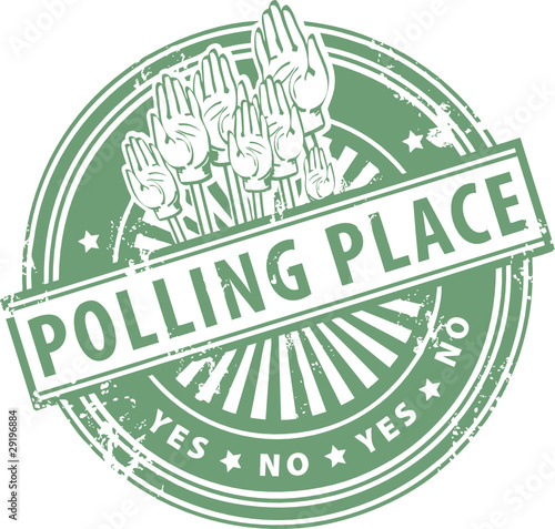 Stamp with the hands and with the word pooling place inside