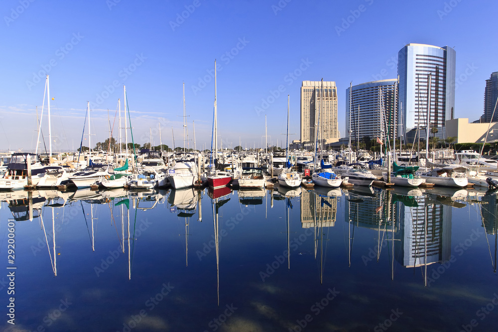 San Diego Yachts and City Skyline