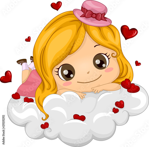 Girl Lying on Clouds