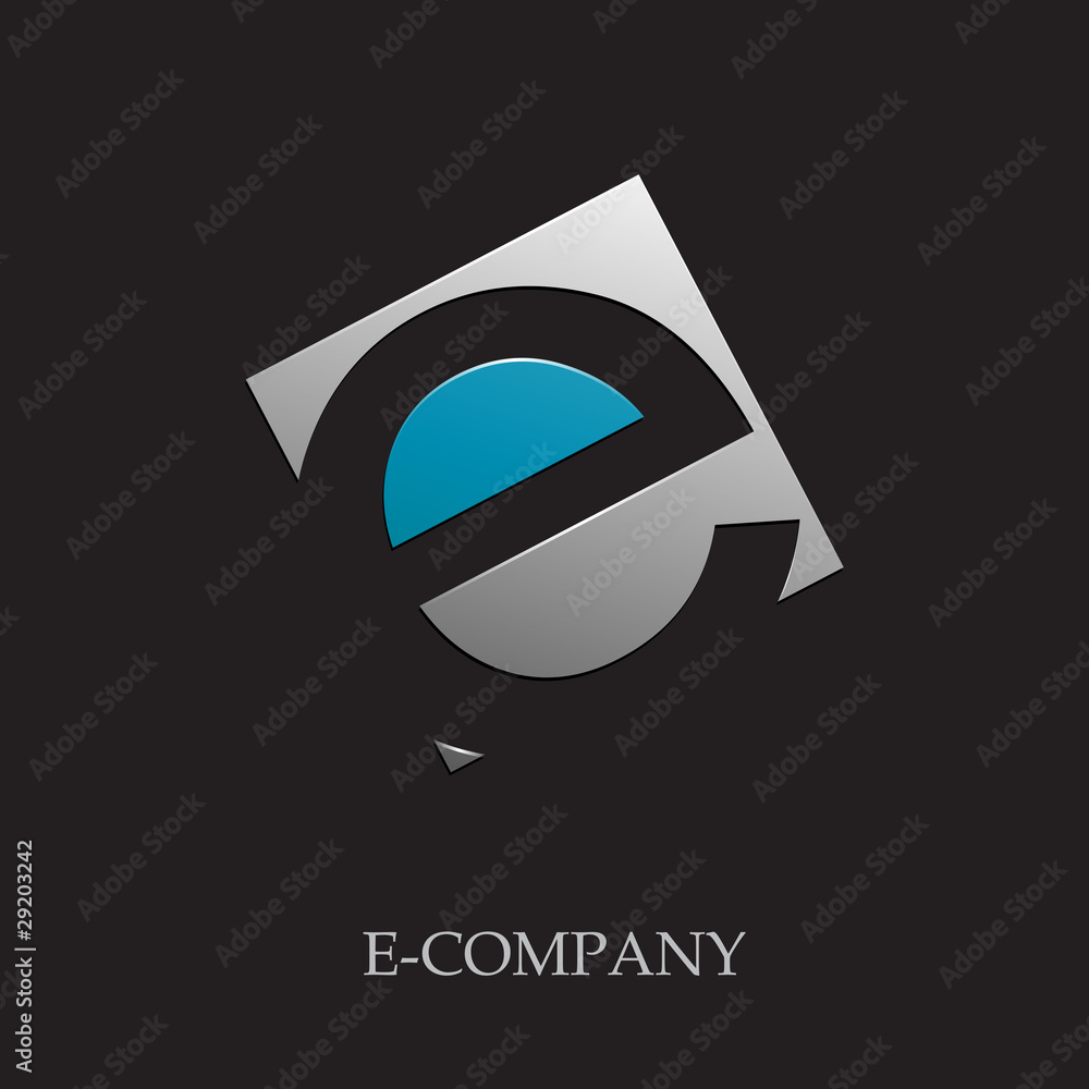 Logo initial letter E on black background # Vector Stock Vector | Adobe ...