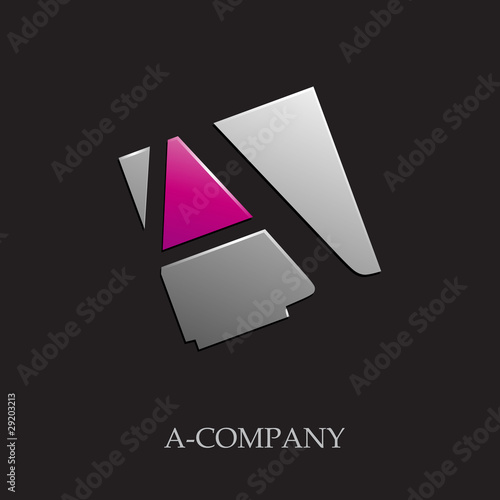 Logo initial letter A on black background # Vector