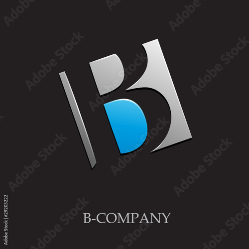 Logo initial letter B on black background # Vector
