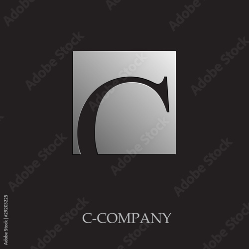 Logo initial letter C on black background # Vector