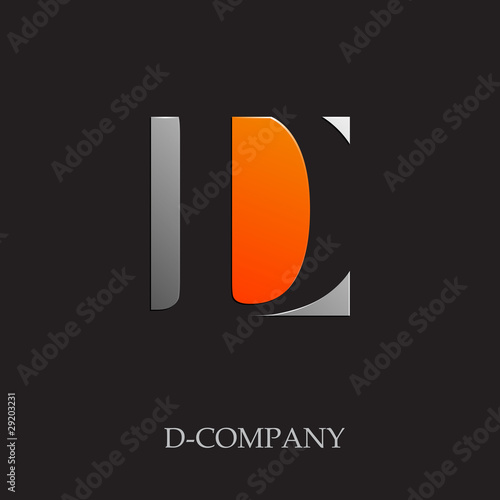 Logo initial letter D on black background # Vector