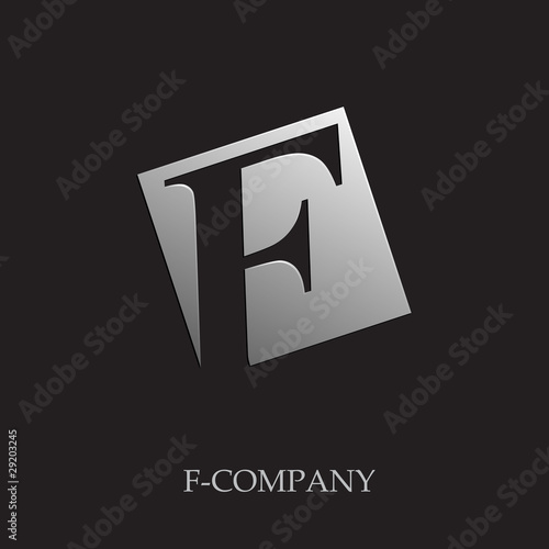 Logo initial letter F on black background # Vector
