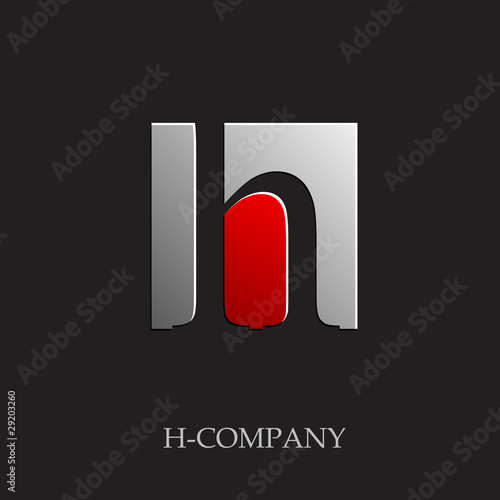 Logo initial letter H on black background # Vector